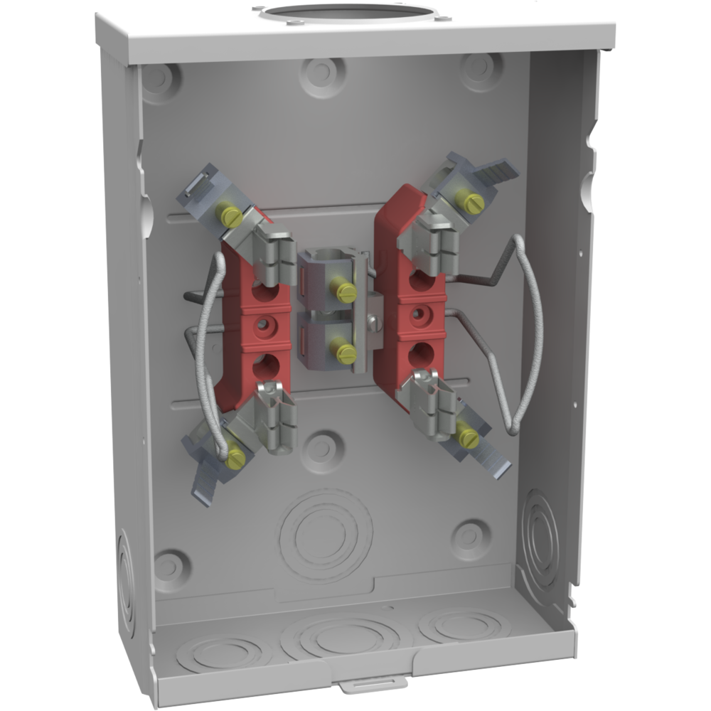 MLB U7487-RL-TG-KK 1-POSITION METER SOCKET 600VAC 125AMP 1PH WE ENERGIES APPROVED OVERHEAD FEED 6 TO 2/0 AWG WIRE