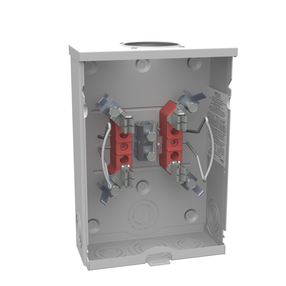 MLB U8435-RL-TG-KK 1-POSITION METER SOCKET 600VAC 125AMP 1PH  OVERHEAD FEED 6 TO 2/0 AWG WIRE