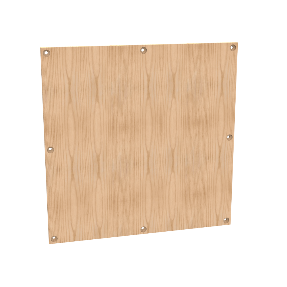 Back Panel Non UL Listed 36x36 Hinge and Screw Cover No Paint Wood Hole Pattern