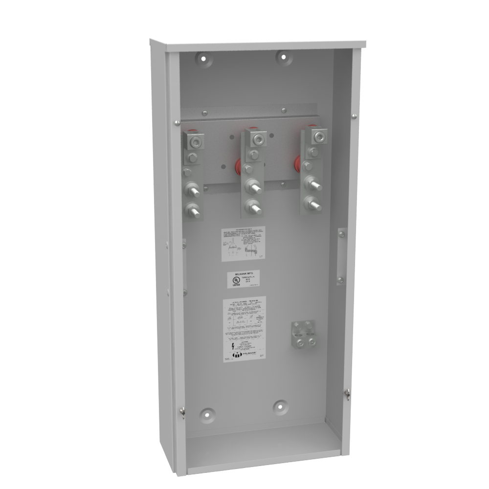 400 AMP 1 PH 600 VOLT 16IN-36IN-7IN PNTD STL NO KO LIFT OFF SCR FRONT .5-13 STUDS 1 LUG PER LND - 4-600kcmil 10K AIC