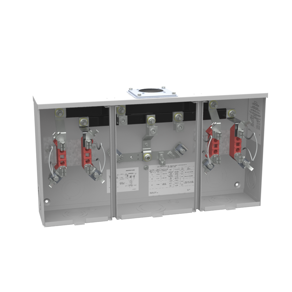 MLBK U1252-RRL-KK-K1-SLVG 200A PER POS 2-GANG 4-TERM RINGLESS CENTER WIRE WAY