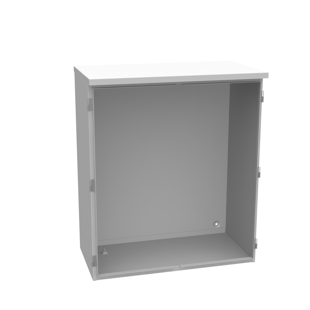 35x15x30 Hinge Cover Type 3R UL Listed Steel No Knockouts ANSI 61 Gray Lift Off Hinges Double Door Handle on Right Padlocking 3PT Handle Drip Shield