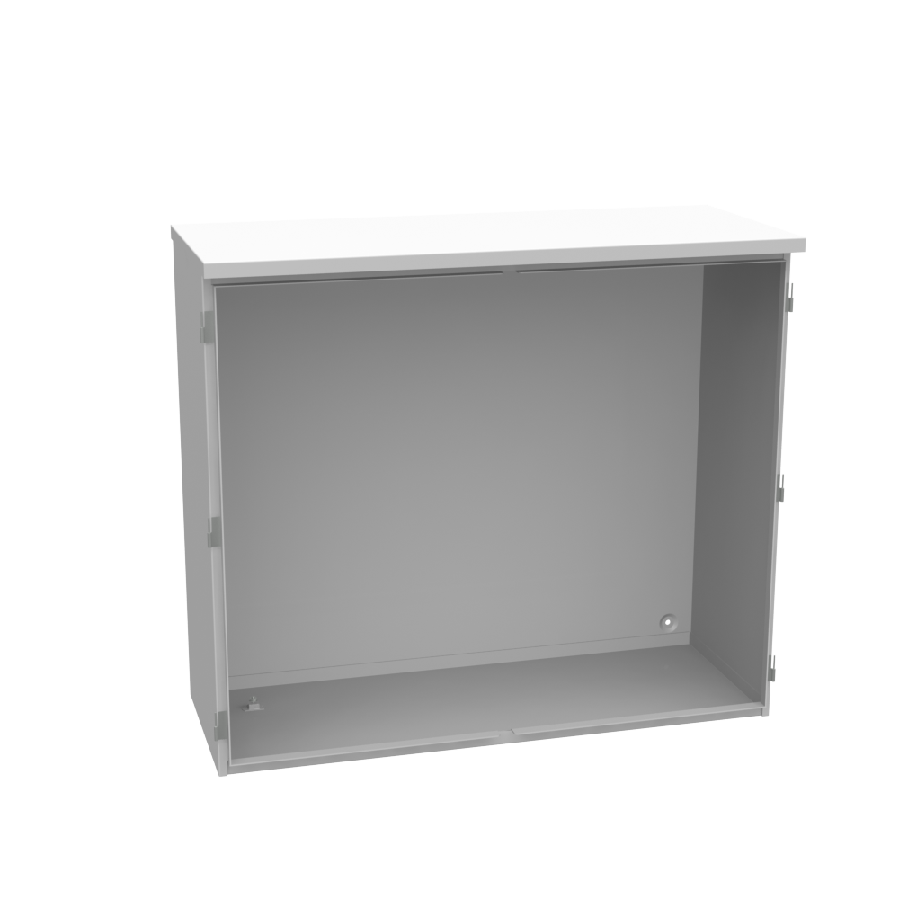 35x15x40 Hinge Cover Type 3R UL Listed Steel No Knockouts ANSI 61 Gray Lift Off Hinges Double Doors Handle on Right Padlocking 3PT Handle Drip Shield