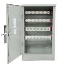 tap-box.jpg A Milbank tap box with the door open to show the interior.