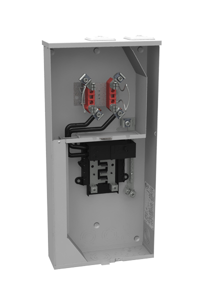 Rendering of a U5168 meter main updated with bushing to meet NEC 2020 requirements.