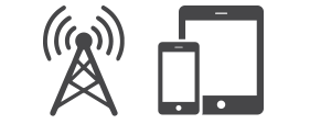 Illustration of a telecommunications tower and smart devices.