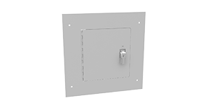 A rendering of a flush mount telephone cabinet cover.