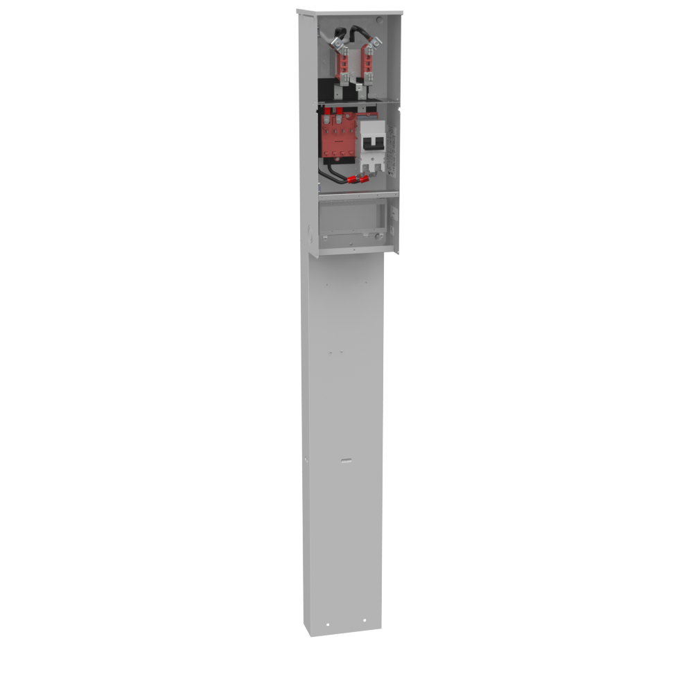 A rendering of a Milbank U5240 pedestal, which includes a ring type meter.